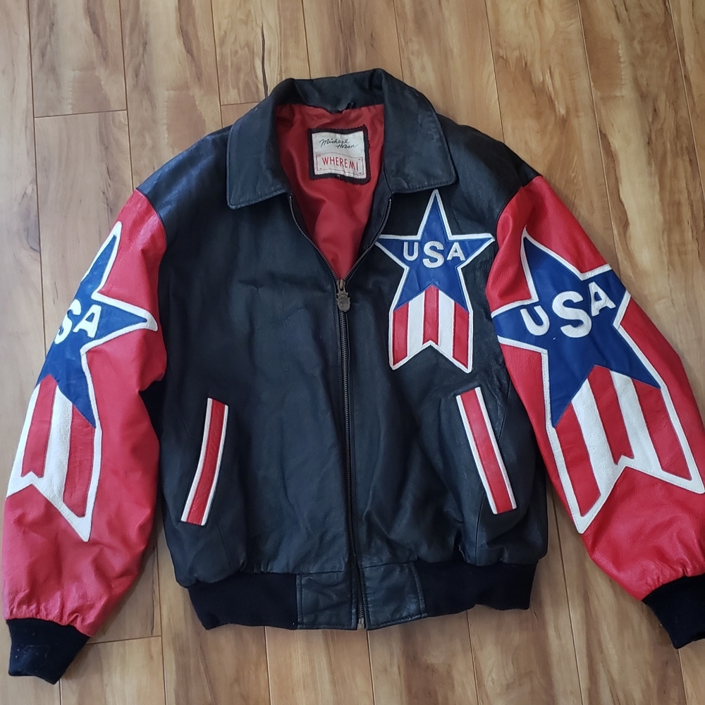 Vintage Michael Hoban WHEREMI Leather USA jacket